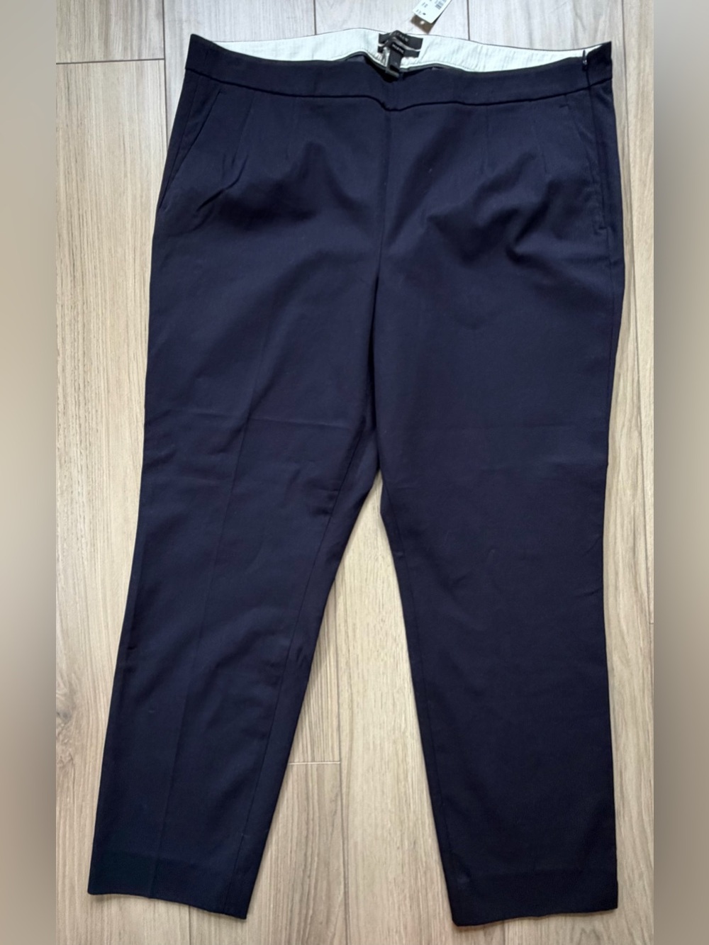 J.Crew Martie Dress Pants Womens Sz 14 Navy Side Zip Stretch Crop NWT